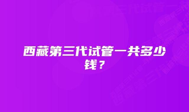 西藏第三代试管一共多少钱？