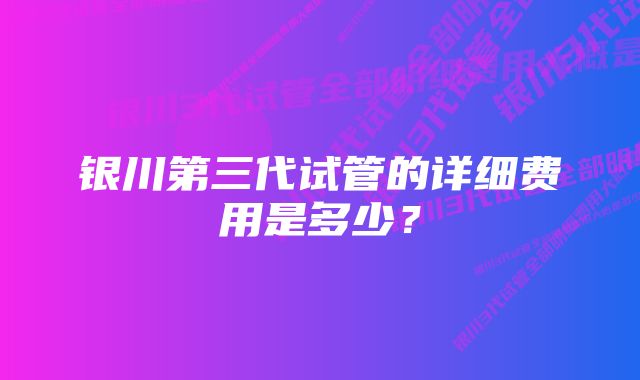 银川第三代试管的详细费用是多少？