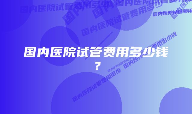 国内医院试管费用多少钱？