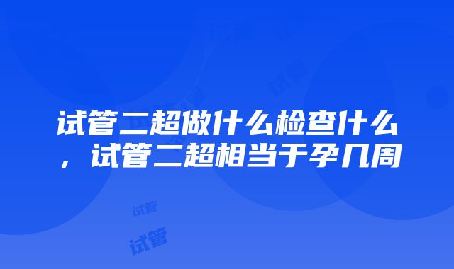 试管二超做什么检查什么，试管二超相当于孕几周