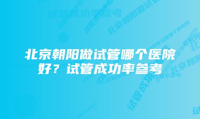 北京朝阳做试管哪个医院好？试管成功率参考