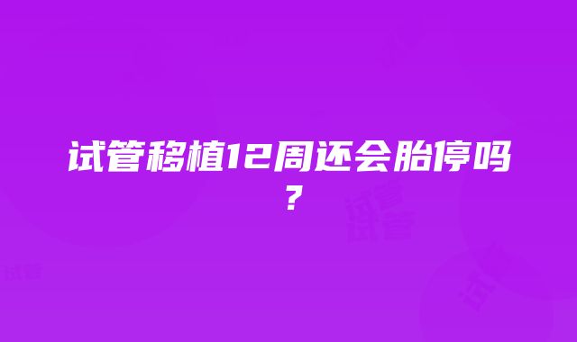 试管移植12周还会胎停吗？