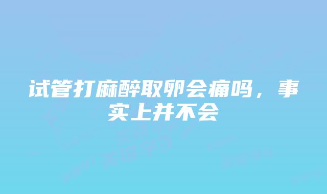 试管打麻醉取卵会痛吗，事实上并不会