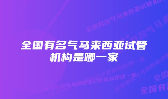 全国有名气马来西亚试管机构是哪一家