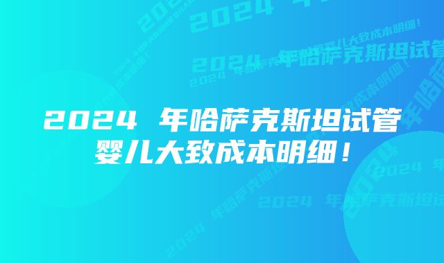 2024 年哈萨克斯坦试管婴儿大致成本明细！