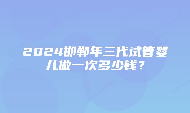 2024邯郸年三代试管婴儿做一次多少钱？