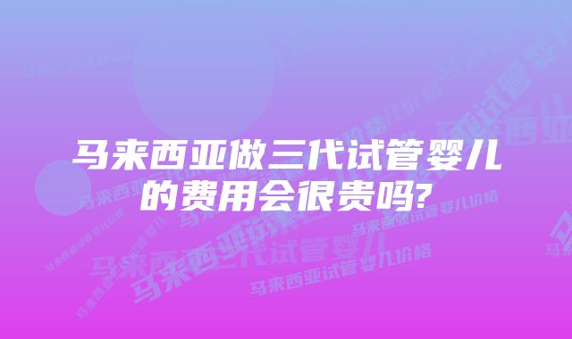 马来西亚做三代试管婴儿的费用会很贵吗?