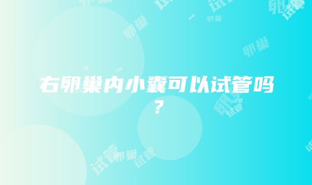 右卵巢内小囊可以试管吗？