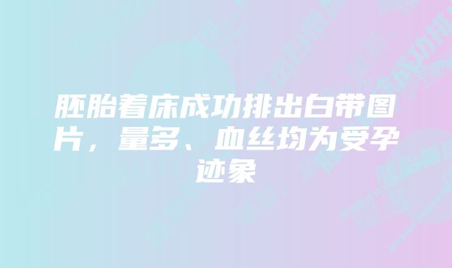 胚胎着床成功排出白带图片，量多、血丝均为受孕迹象