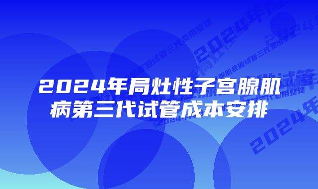 2024年局灶性子宫腺肌病第三代试管成本安排