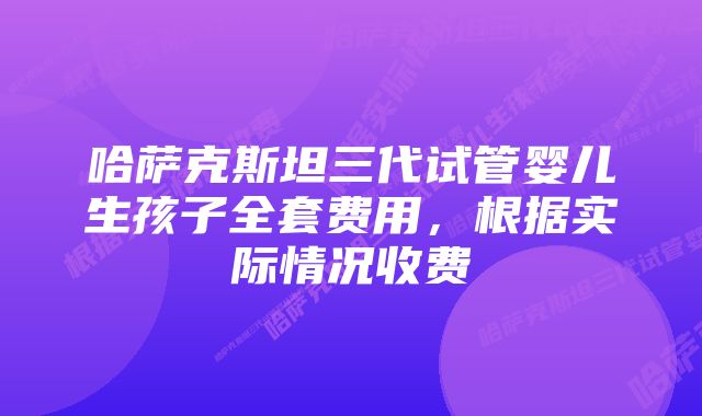 哈萨克斯坦三代试管婴儿生孩子全套费用，根据实际情况收费