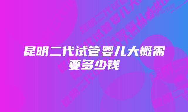 昆明二代试管婴儿大概需要多少钱