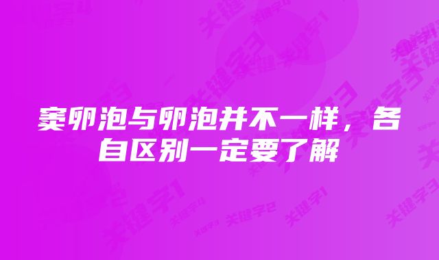 窦卵泡与卵泡并不一样，各自区别一定要了解