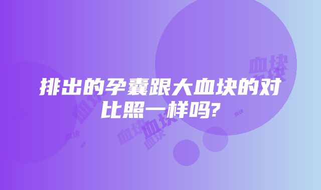 排出的孕囊跟大血块的对比照一样吗?