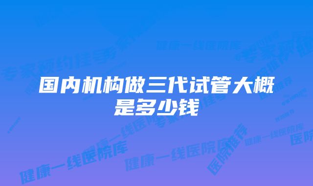 国内机构做三代试管大概是多少钱