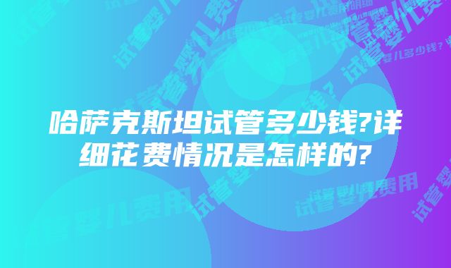 哈萨克斯坦试管多少钱?详细花费情况是怎样的?