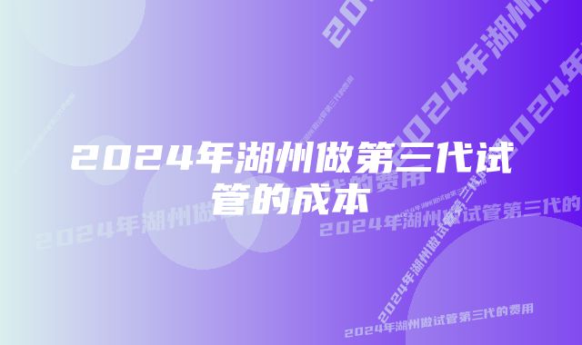 2024年湖州做第三代试管的成本