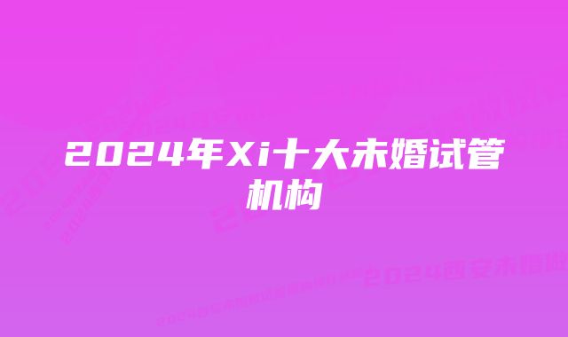 2024年Xi十大未婚试管机构