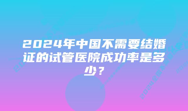 2024年中国不需要结婚证的试管医院成功率是多少？