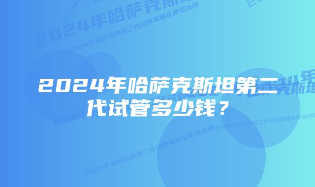 2024年哈萨克斯坦第二代试管多少钱？