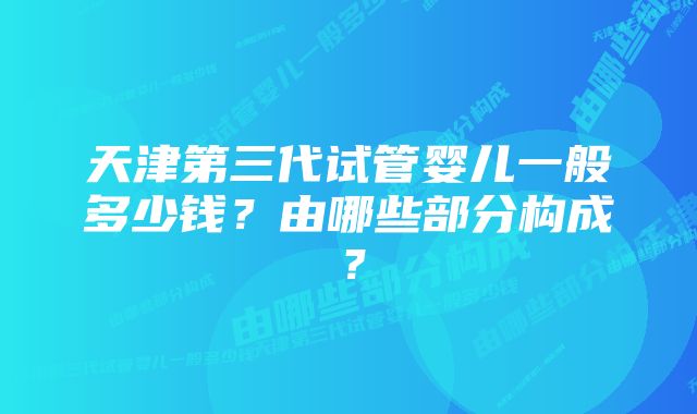 天津第三代试管婴儿一般多少钱？由哪些部分构成？