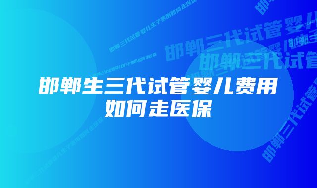 邯郸生三代试管婴儿费用如何走医保