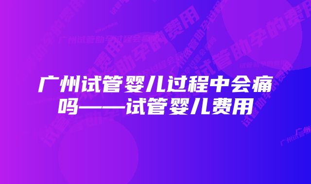 广州试管婴儿过程中会痛吗——试管婴儿费用