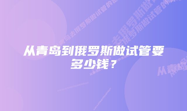 从青岛到俄罗斯做试管要多少钱？