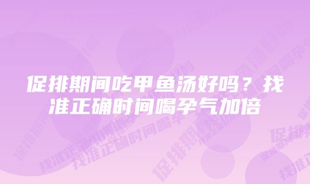 促排期间吃甲鱼汤好吗？找准正确时间喝孕气加倍