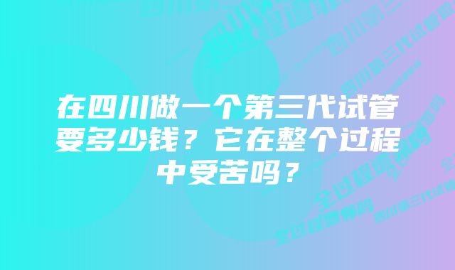 在四川做一个第三代试管要多少钱？它在整个过程中受苦吗？