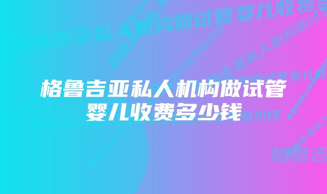 格鲁吉亚私人机构做试管婴儿收费多少钱