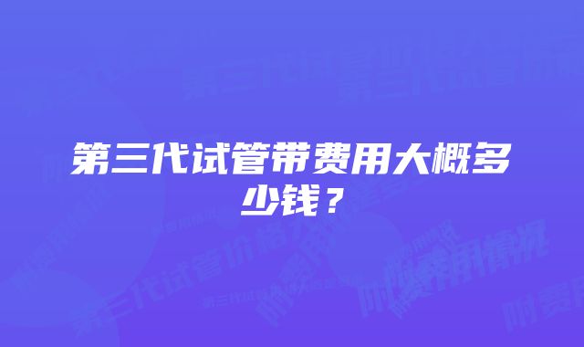 第三代试管带费用大概多少钱？