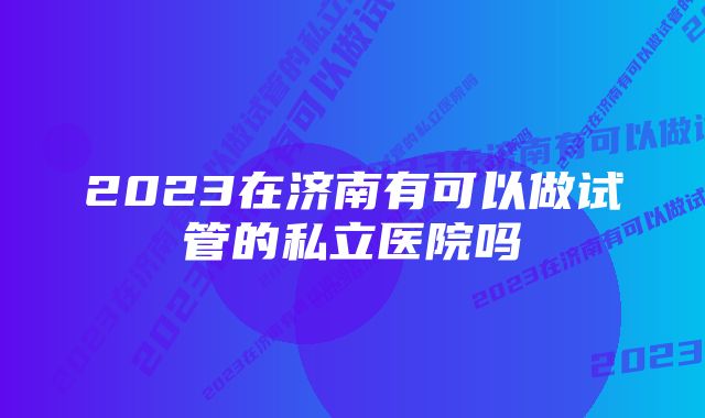 2023在济南有可以做试管的私立医院吗