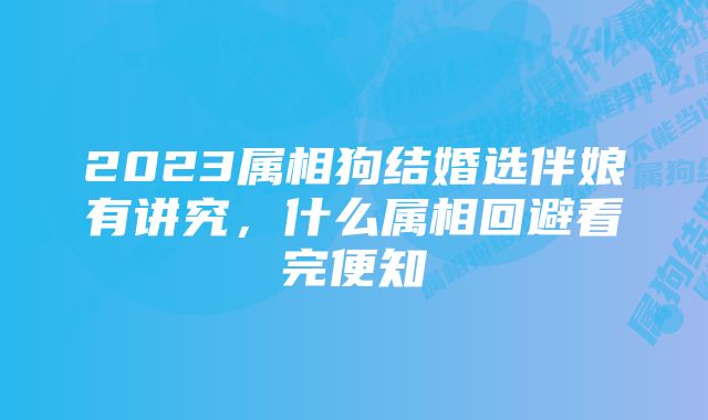 2023属相狗结婚选伴娘有讲究，什么属相回避看完便知