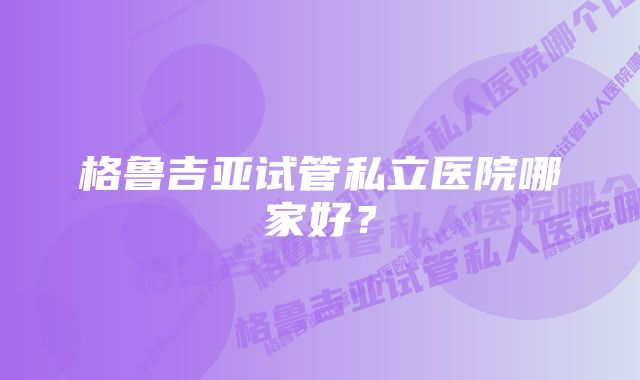 格鲁吉亚试管私立医院哪家好？