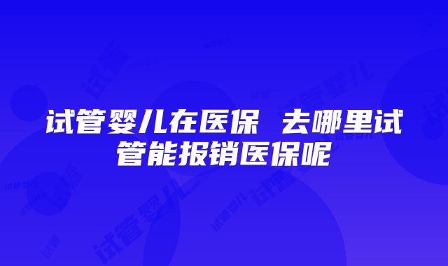 试管婴儿在医保 去哪里试管能报销医保呢