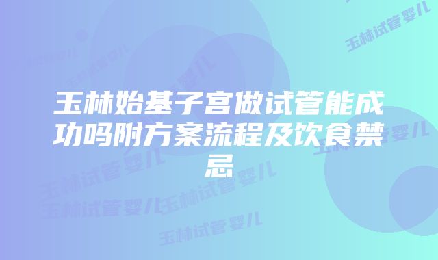 玉林始基子宫做试管能成功吗附方案流程及饮食禁忌