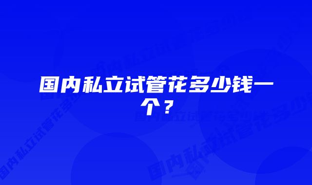 国内私立试管花多少钱一个？