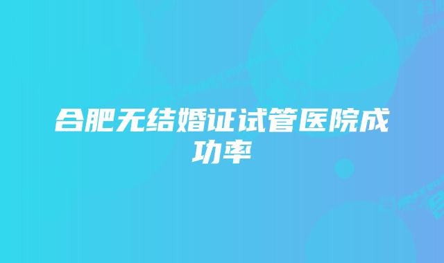 合肥无结婚证试管医院成功率