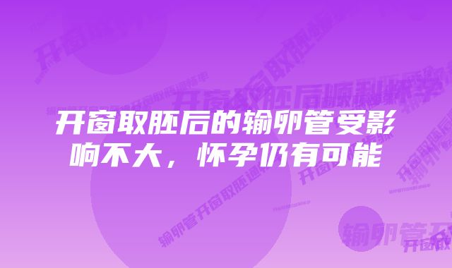 开窗取胚后的输卵管受影响不大，怀孕仍有可能