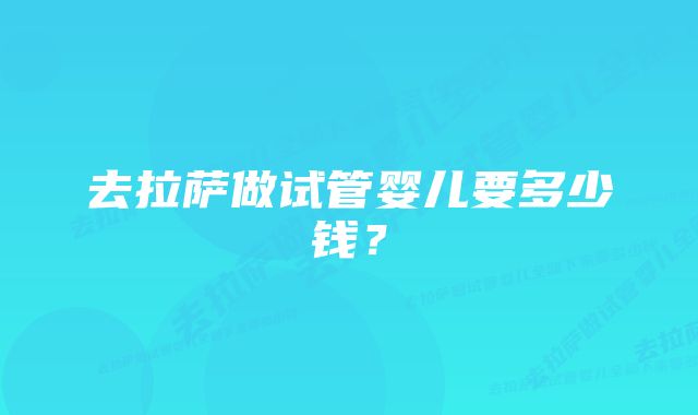 去拉萨做试管婴儿要多少钱？