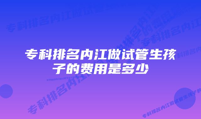 专科排名内江做试管生孩子的费用是多少