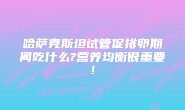 哈萨克斯坦试管促排卵期间吃什么?营养均衡很重要!