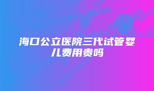 海口公立医院三代试管婴儿费用贵吗