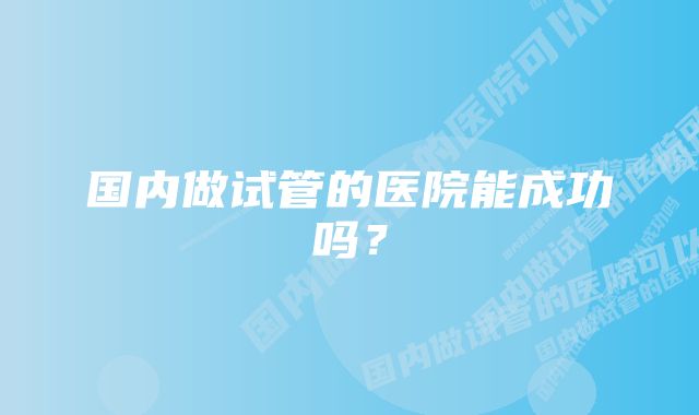 国内做试管的医院能成功吗？