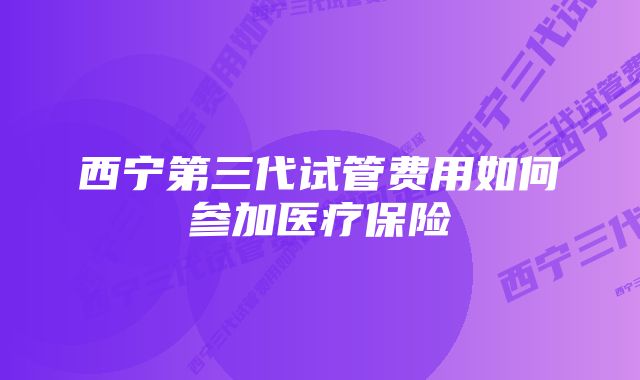 西宁第三代试管费用如何参加医疗保险