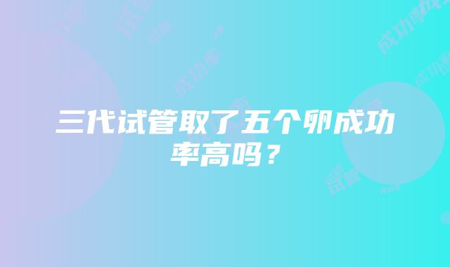 三代试管取了五个卵成功率高吗？