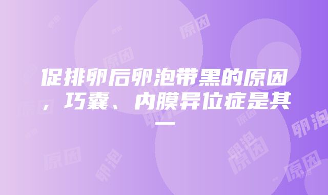 促排卵后卵泡带黑的原因，巧囊、内膜异位症是其一