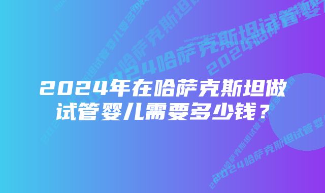 2024年在哈萨克斯坦做试管婴儿需要多少钱？