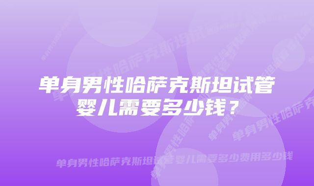 单身男性哈萨克斯坦试管婴儿需要多少钱？